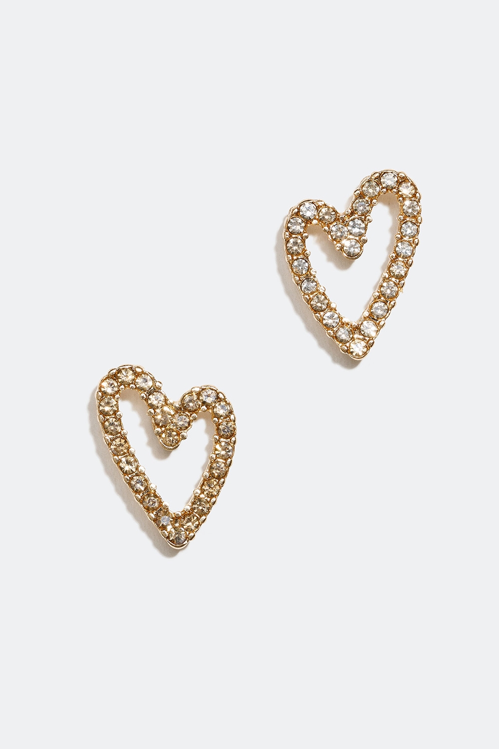 Guldfärgade örhängen med hjärtan och strass i gruppen Smycken / Örhängen hos Glitter (253004732002)