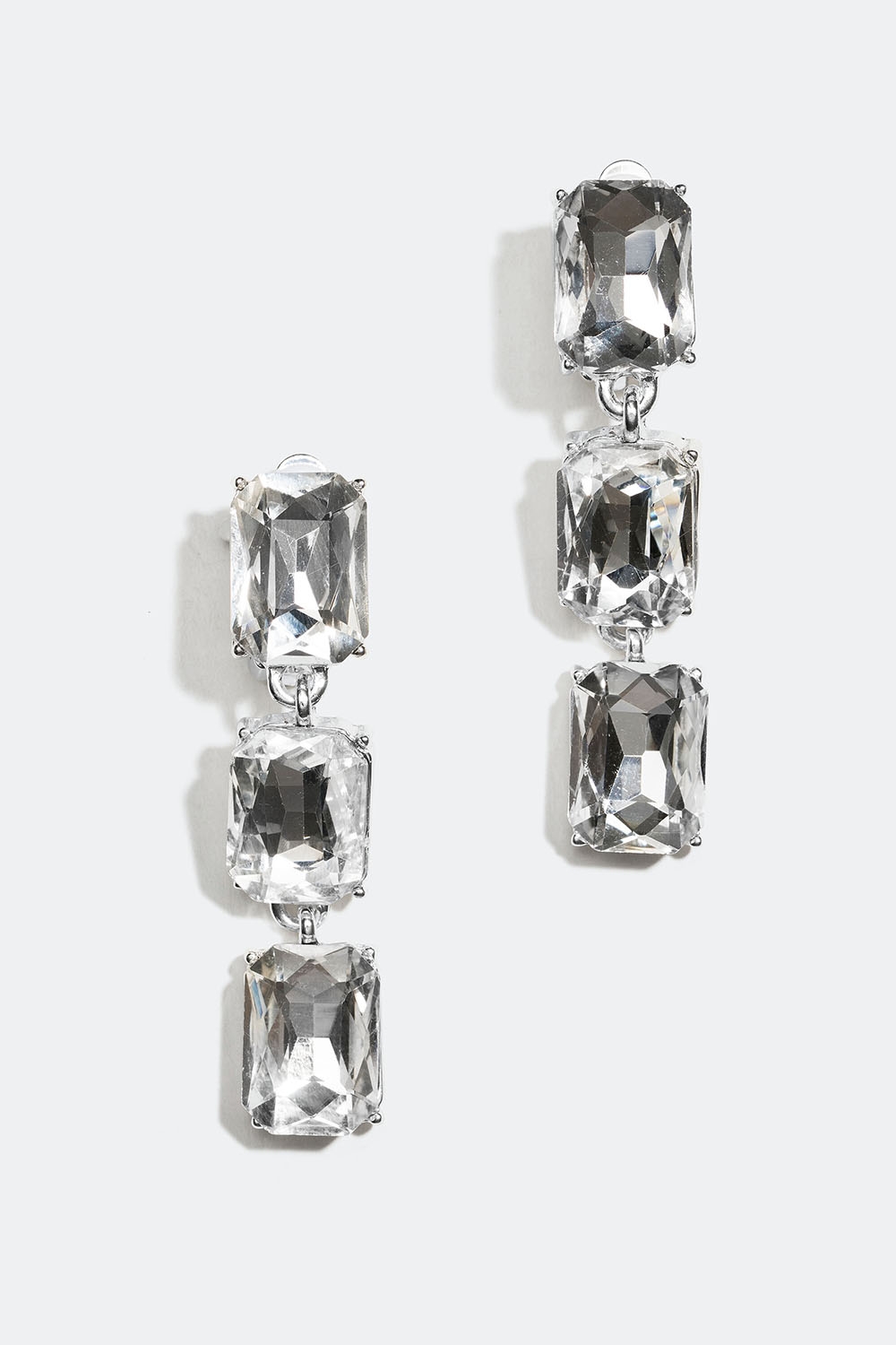 Clipsörhängen med rektangulära glasstenar i gruppen Smycken / Örhängen / Clips hos Glitter (253005450201)