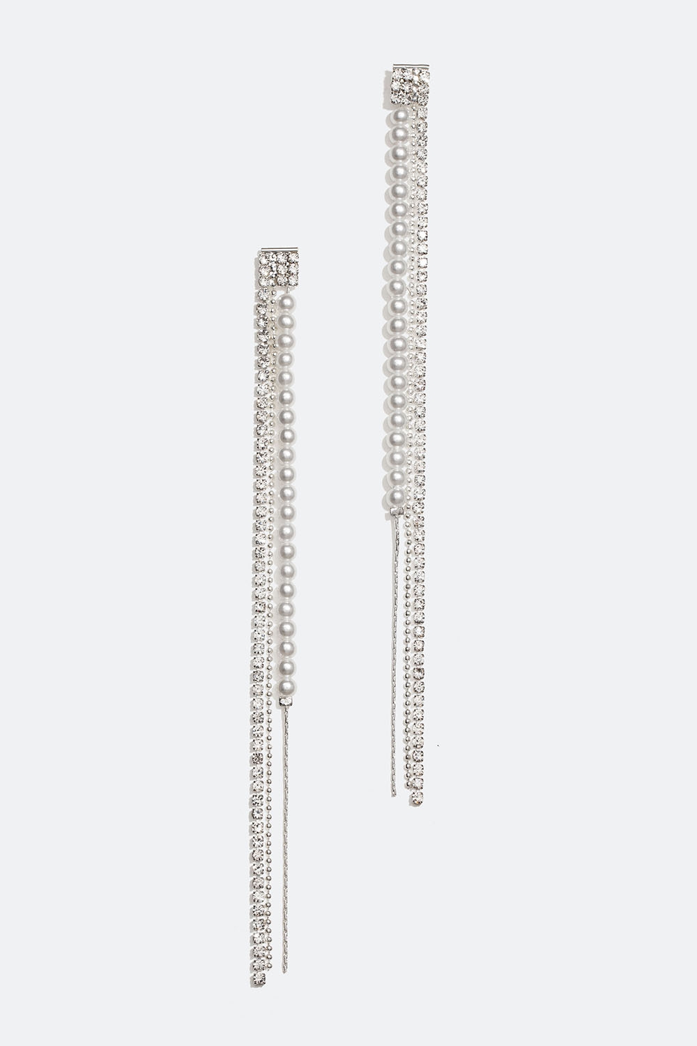 Långa örhängen med pärlor och glasstenar i gruppen Smycken / Örhängen hos Glitter (253005900201)