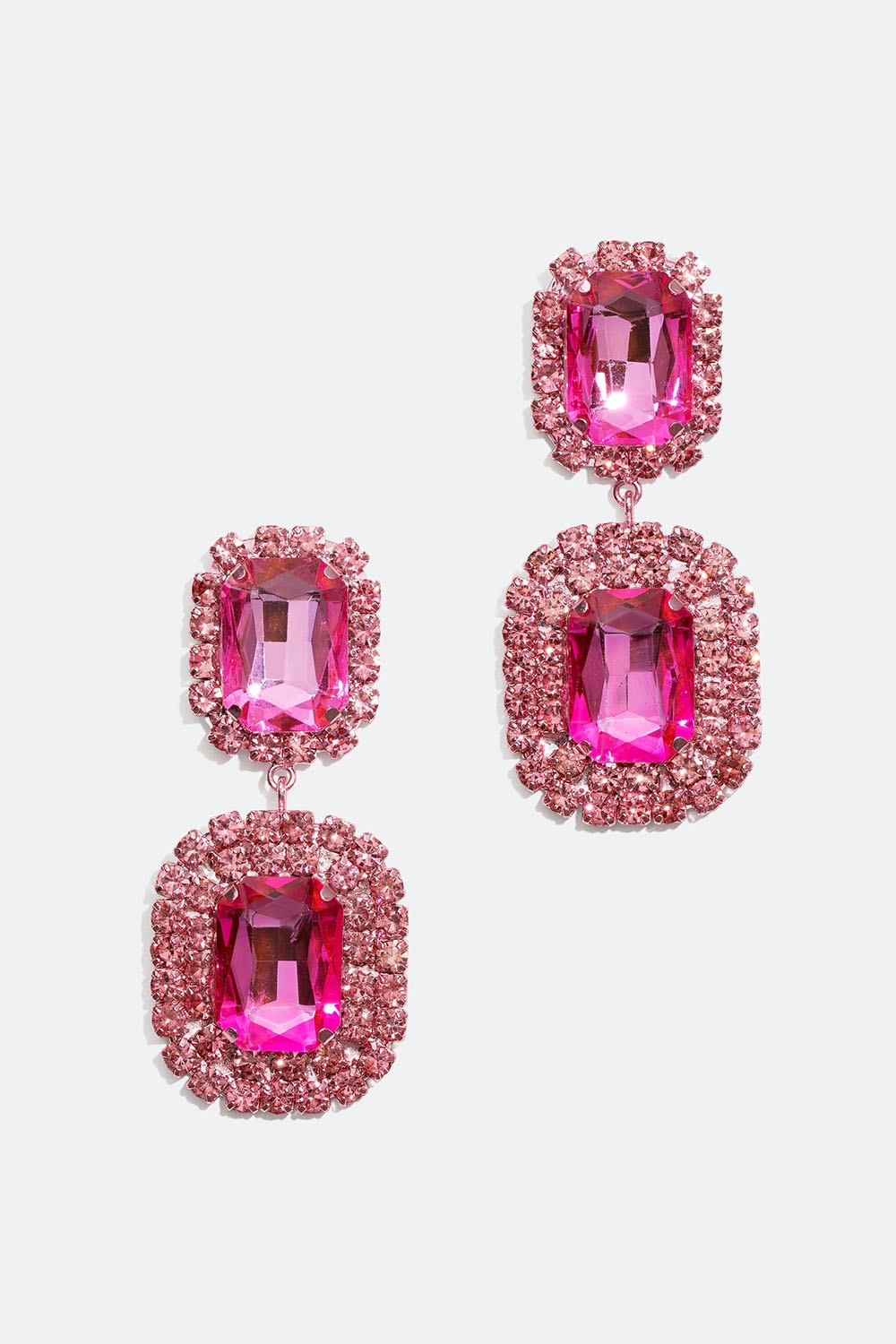 Stora örhängen med rosa glasstenar i gruppen Smycken / Örhängen / Strass hos Glitter (253005915001)