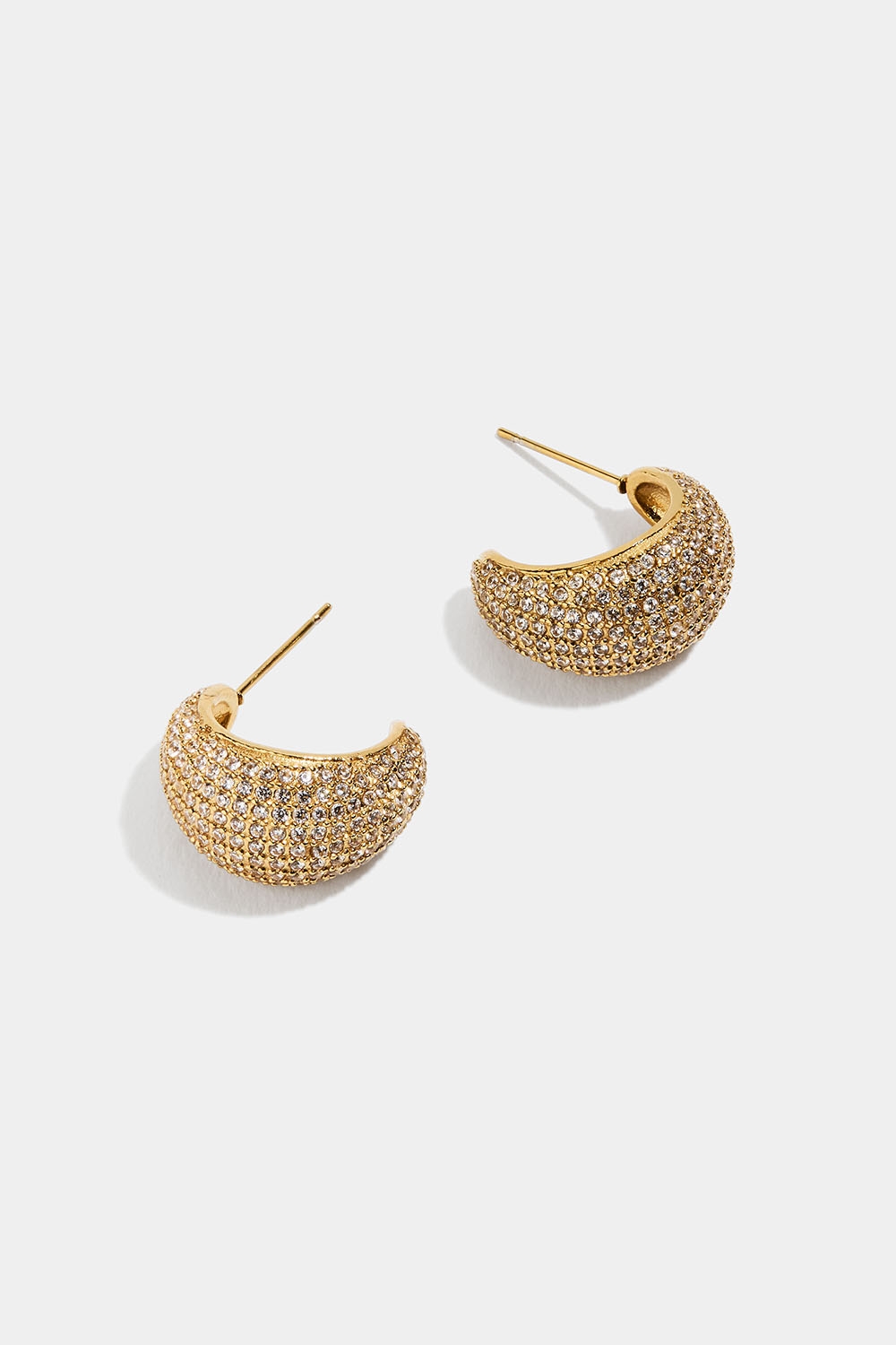 Hoops i stål med 18k guld och täcke av Cubic Zirconia i gruppen Smycken / Örhängen hos Glitter (253009152002)
