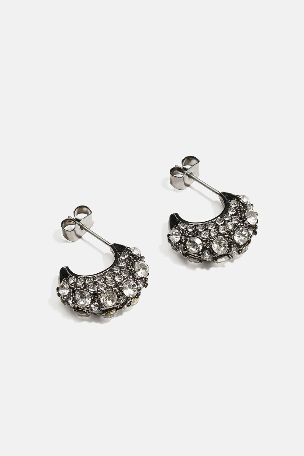 Små grå hoops med strass i gruppen Smycken / Örhängen / Strass hos Glitter (253010051500)