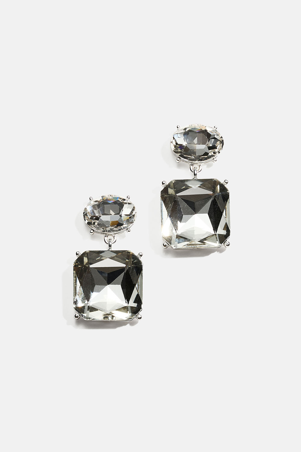 Örhängen med ovala och fyrkantiga glasstenar i gruppen Smycken / Örhängen hos Glitter (253010880200)