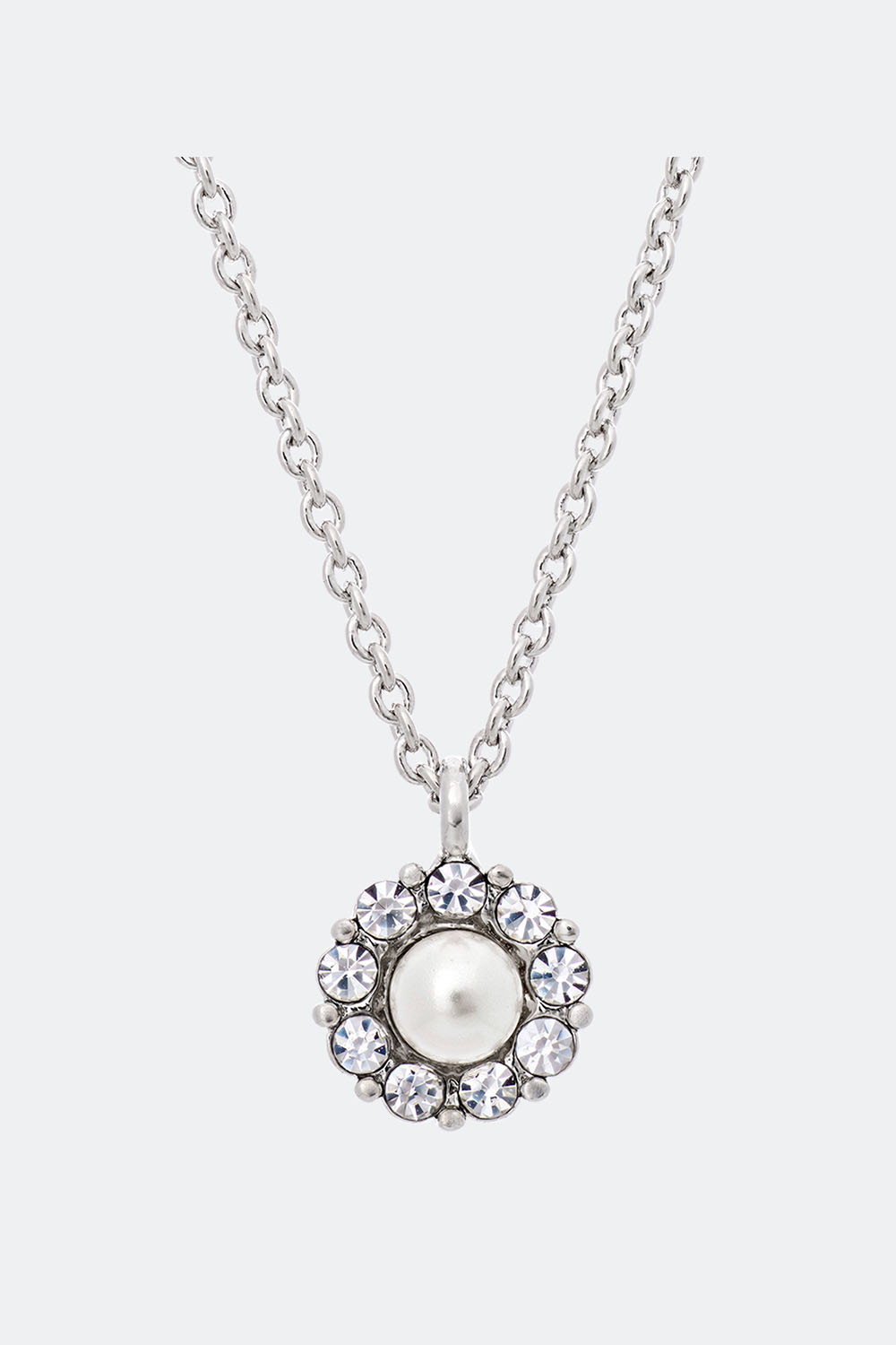Petite Miss Sofia pearl necklace - Crystal (Silver) i gruppen Lily and Rose - Halsband hos Glitter (254000190201)