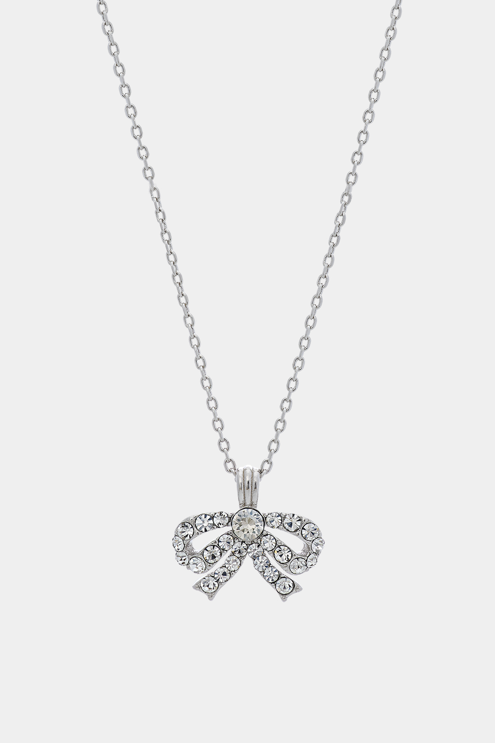 Petite Antoinette bow necklace - Crystal (Silver) i gruppen Lily and Rose - Halsband hos Glitter (254000200201)