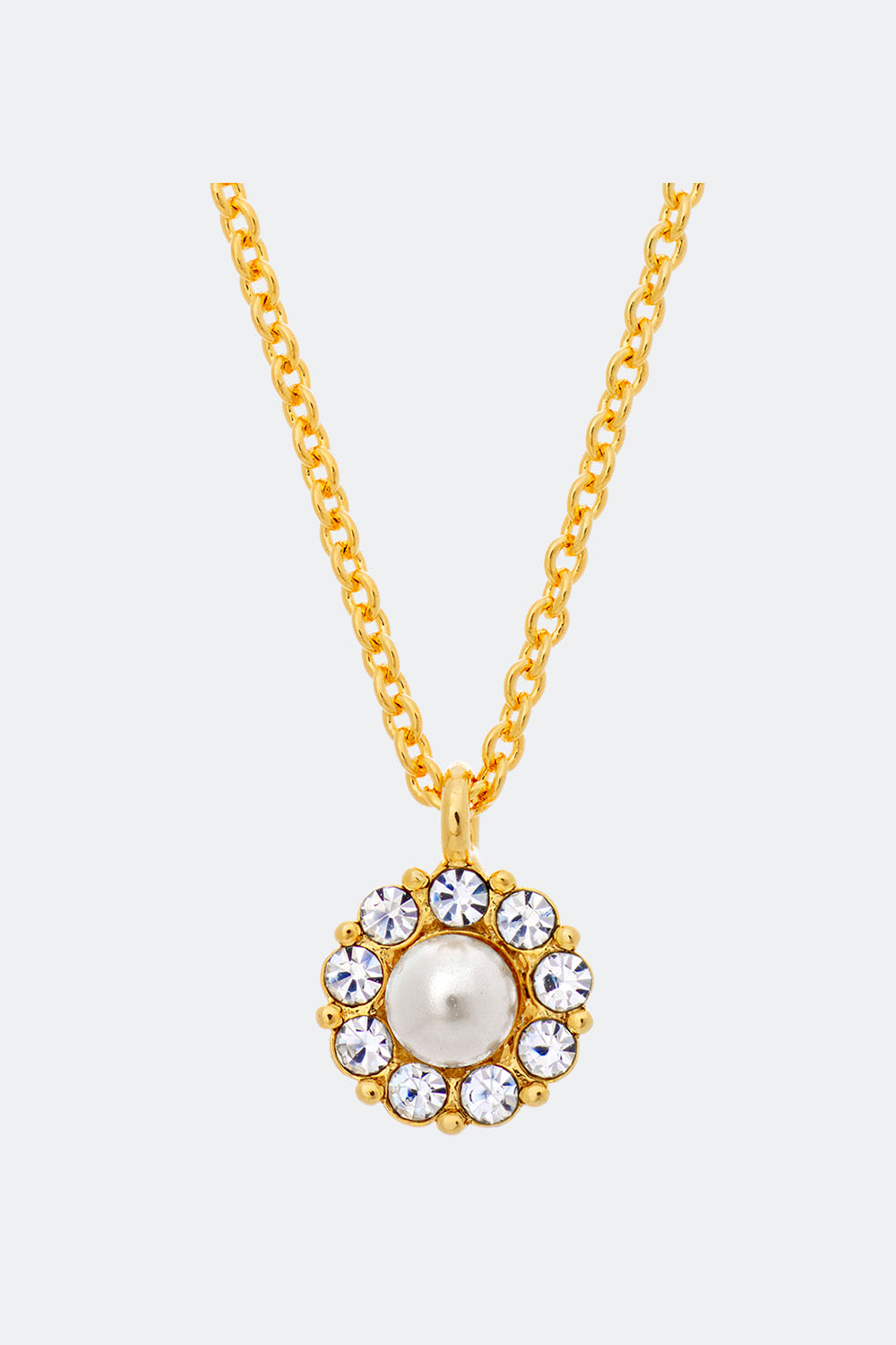 Petite Miss Sofia pearl necklace - Crystal (Gold) i gruppen Lily and Rose - Halsband hos Glitter (254000232002)