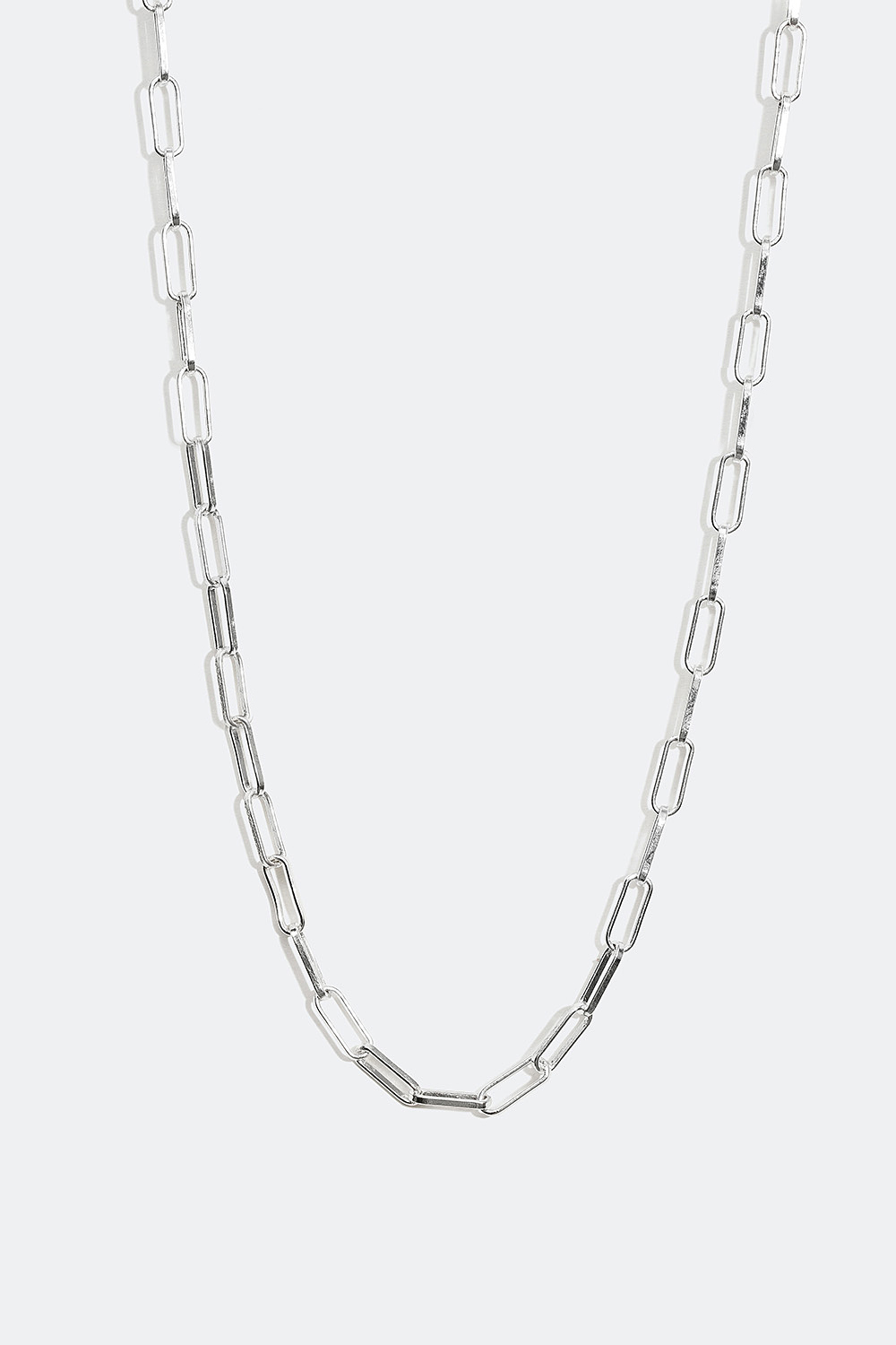 Kedjehalsband med ovala platta länkar, 42 cm i gruppen Smycken / Halsband / Halskedjor hos Glitter (25400034)