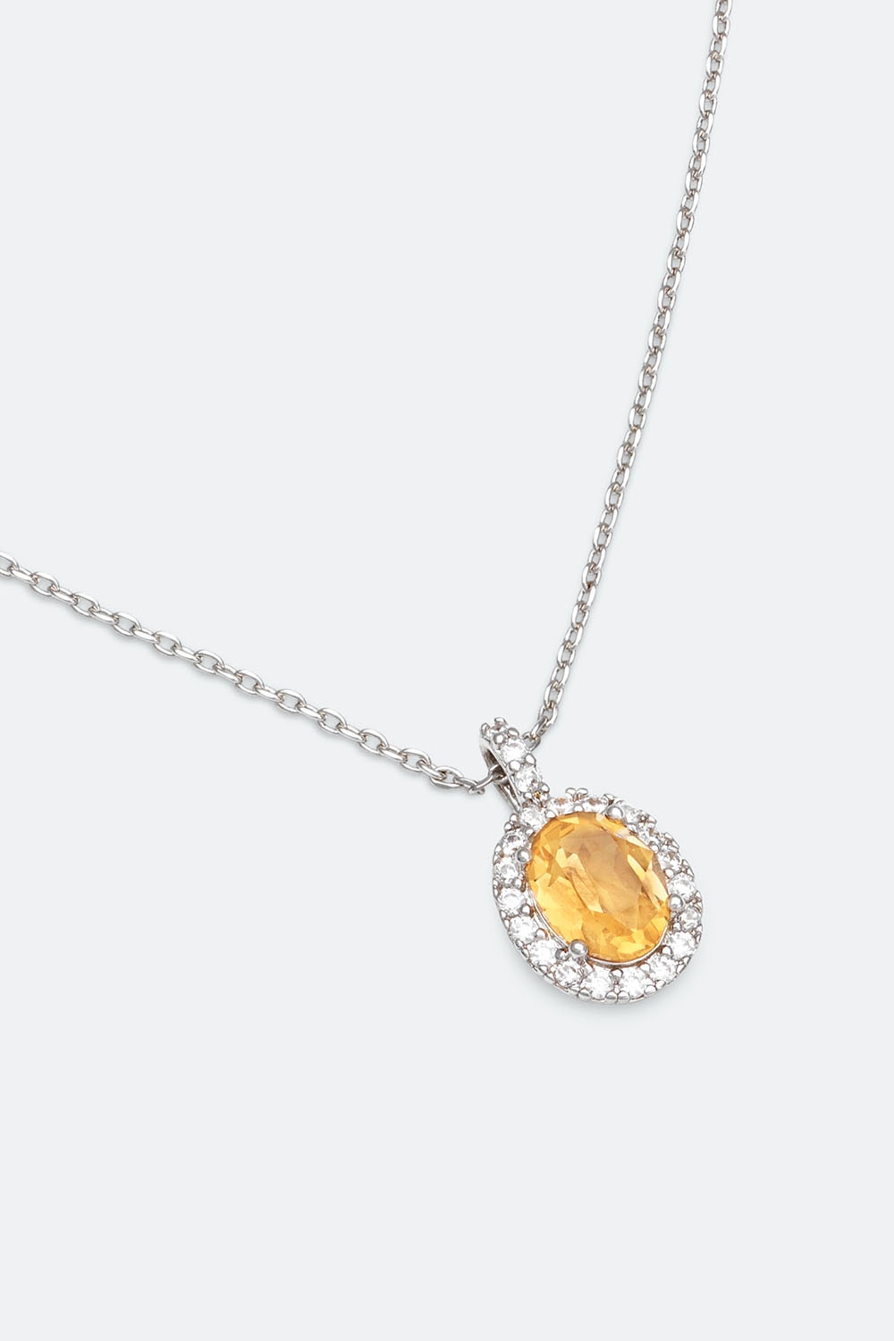 Luna necklace - Golden brown topaz i gruppen Smycken / Halsband / Halsband med hänge hos Glitter (254000474601)