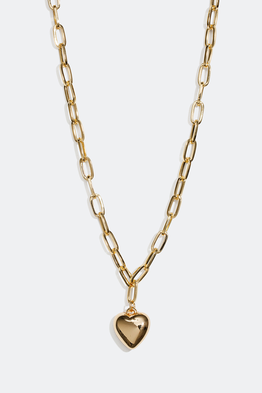 Guldfärgat kedjehalsband med chunky hjärta i gruppen Smycken / Halsband / Halsband med hänge hos Glitter (254000822002)