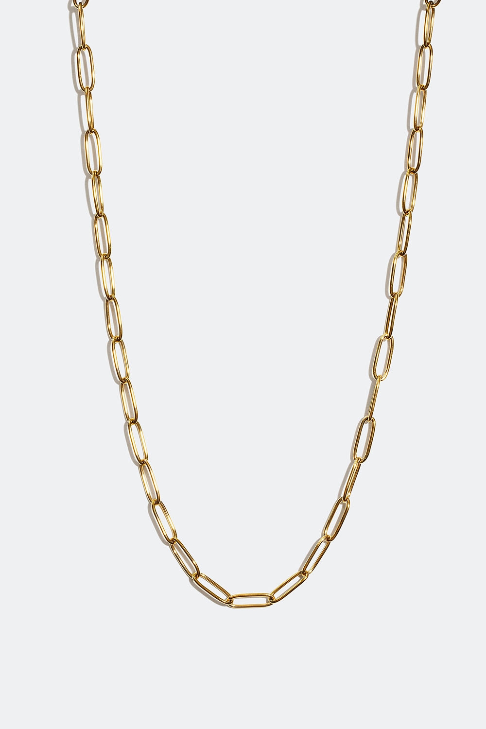 Halsband i stål med 18k guld med paperclip-kedja i gruppen Smycken / Halsband / Halskedjor hos Glitter (254001052002)