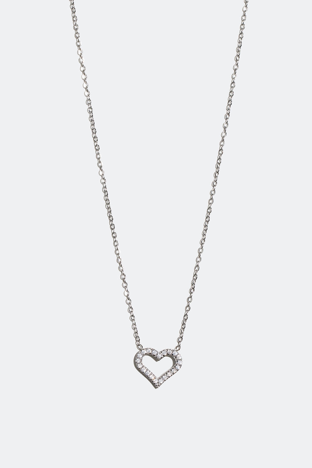 Halsband i stål med hjärta och Cubic Zirconia i gruppen Smycken / Halsband / Halsband med hänge hos Glitter (254001061601)
