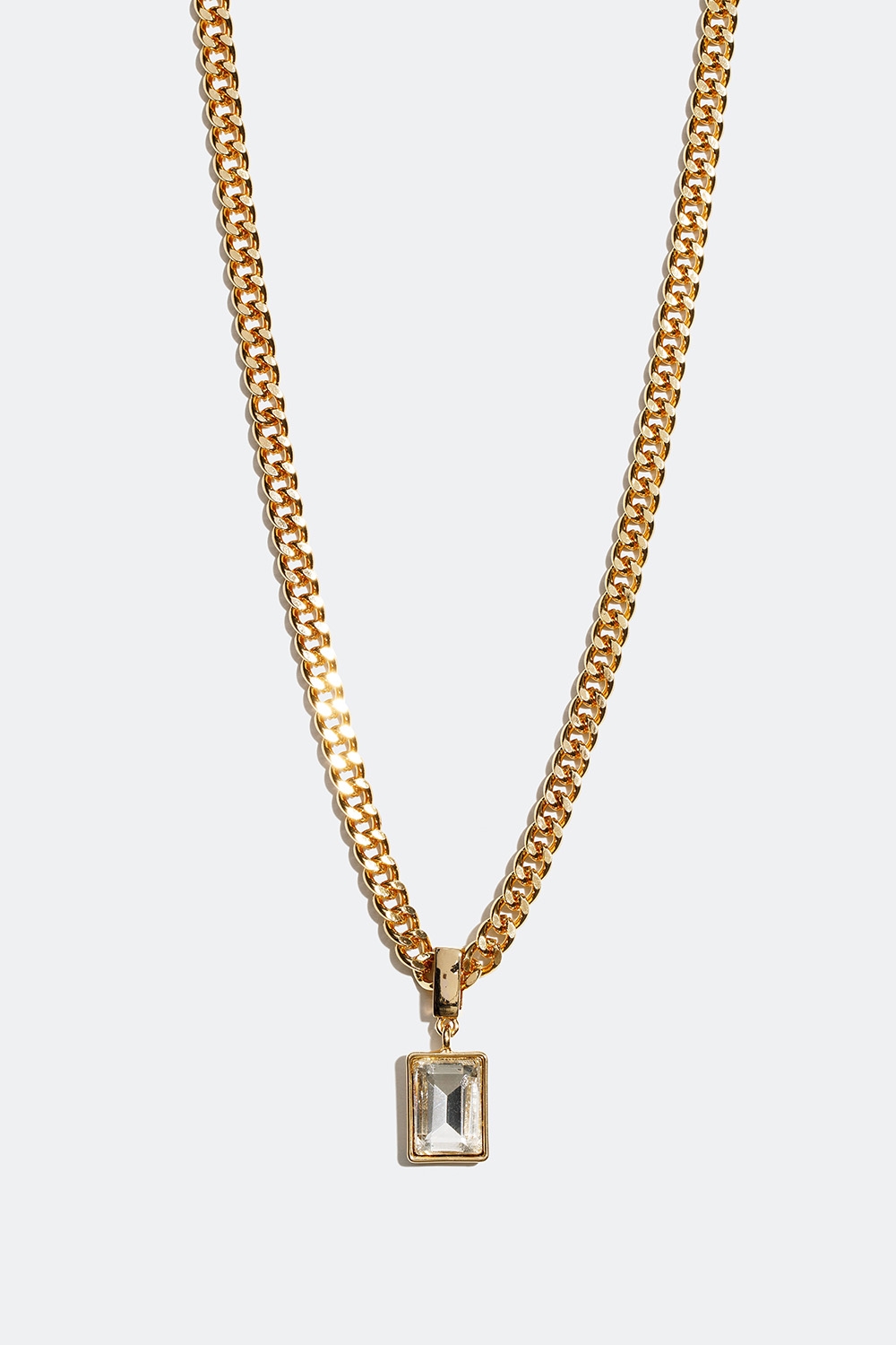 Guldfärgat halsband med rektangulär glassten i gruppen Smycken / Halsband / Halsband med hänge hos Glitter (254001162002)
