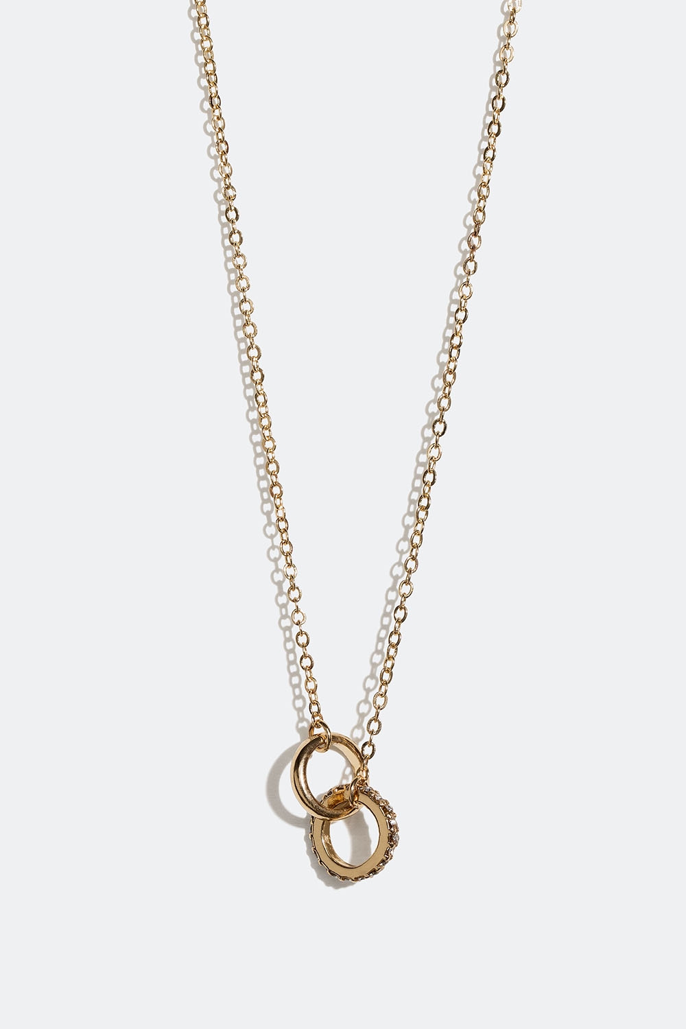 Guldfärgat halsband med två cirklar i gruppen Smycken / Halsband / Halsband med hänge hos Glitter (254001332002)