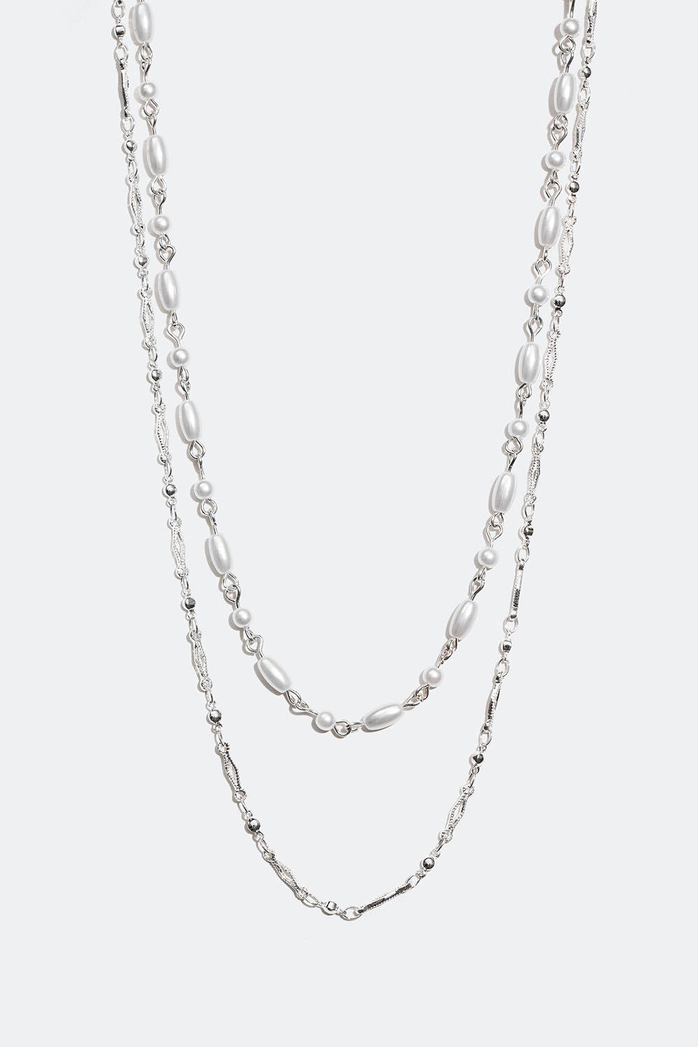 Dubbelhalsband med ovala och runda pärlor i gruppen Smycken / Halsband hos Glitter (254001401001)