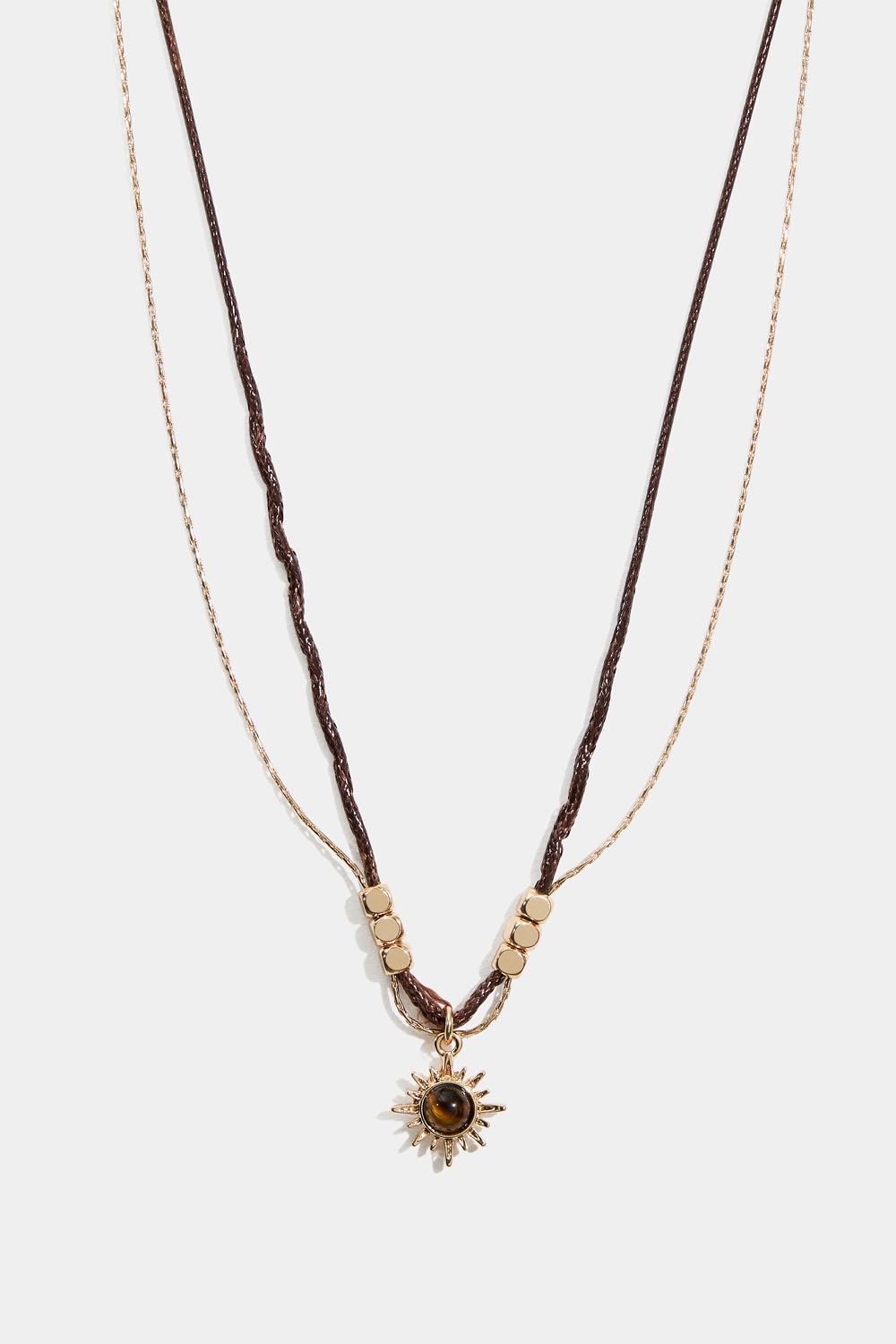 Halsband med sol och tigeröga kvarts i gruppen Smycken / Halsband hos Glitter (254002152002)