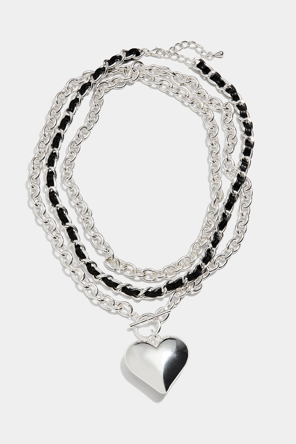 Halsband med grov kedja och hjärta, 2-pack i gruppen Smycken / Halsband hos Glitter (254002201001)