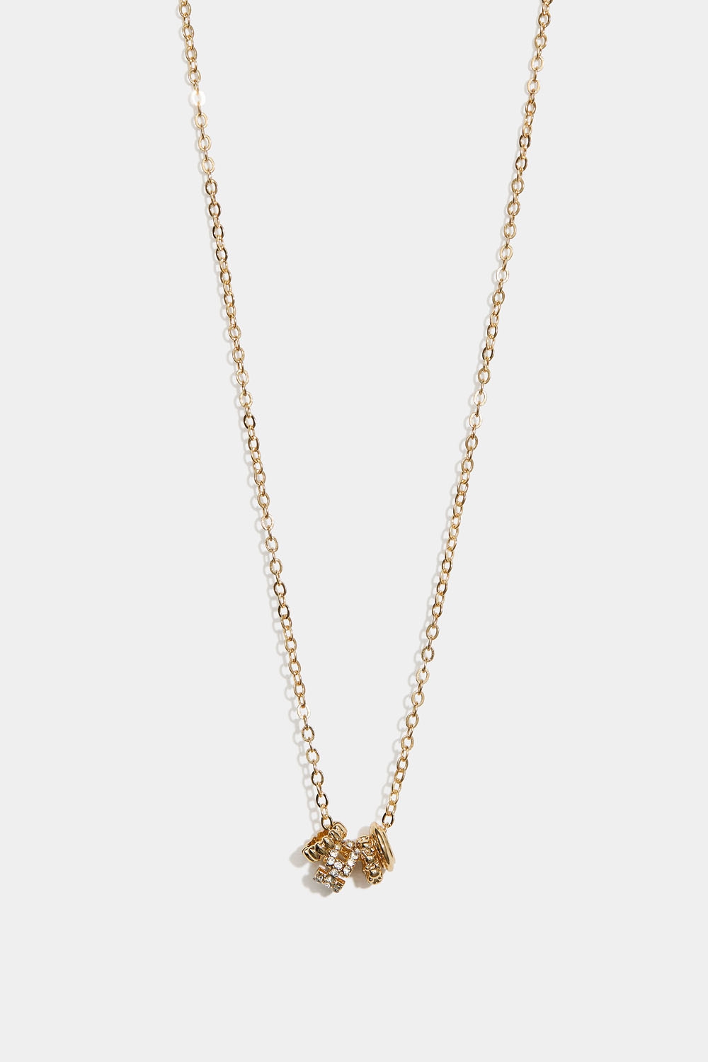 Guldfärgat halsband med fyra runda berlocker i gruppen Smycken / Halsband / Halsband med hänge hos Glitter (254002252002)