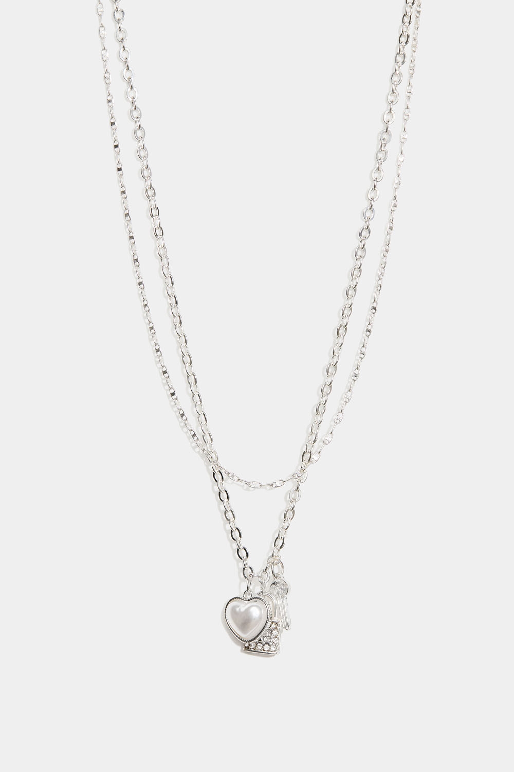 Dubbelhalsband med hjärta, nyckel och lås i gruppen Store week / 2537 hos Glitter (254002271001)