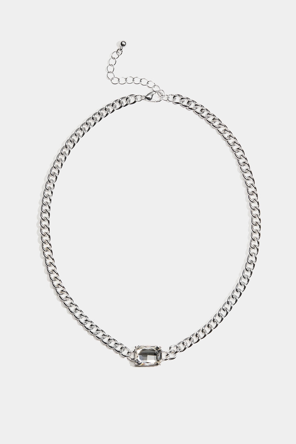 Halsband med grov kedja stor glassten i gruppen Smycken / Halsband / Halsband med hänge hos Glitter (254002411001)