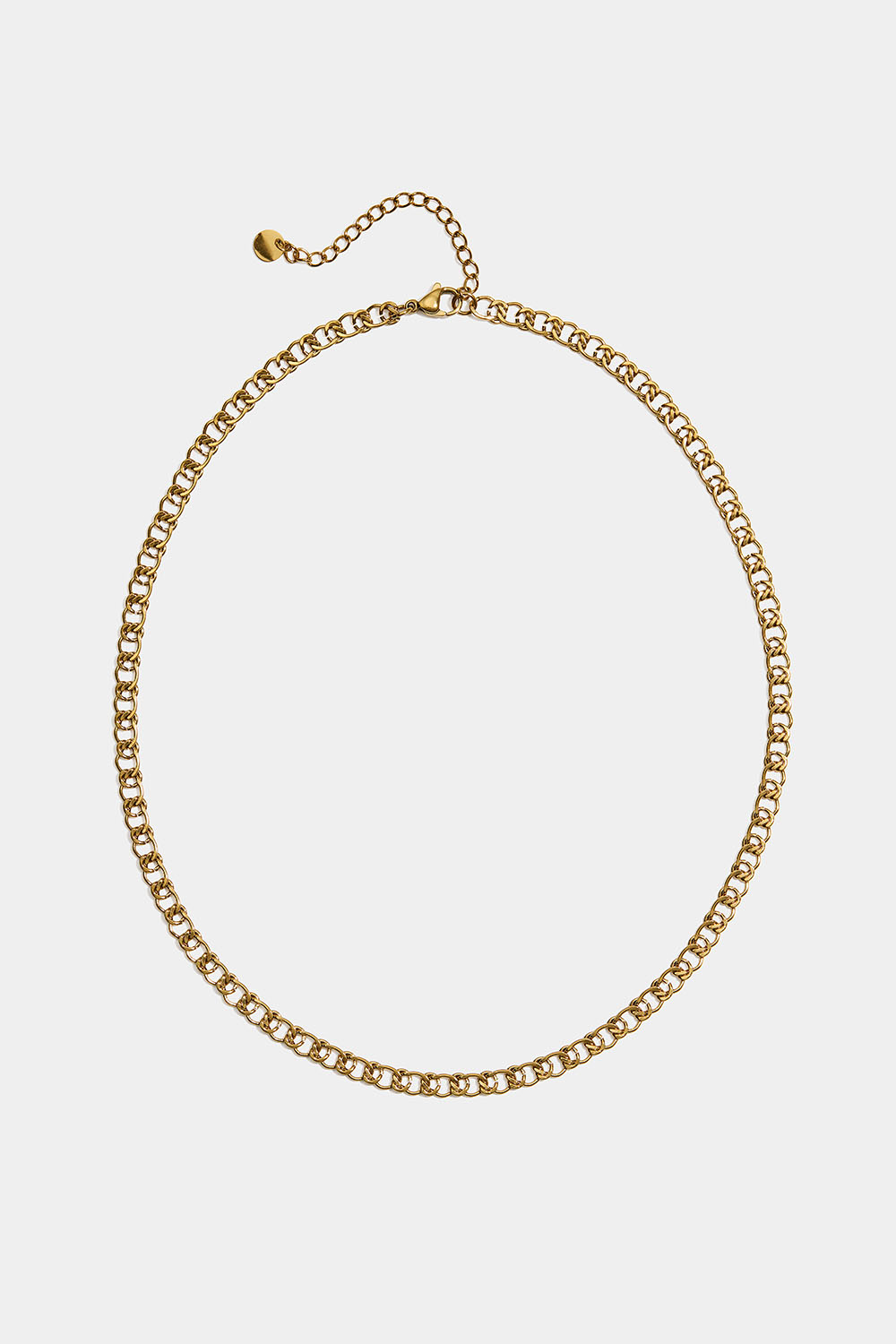 Platt kedjehalsband i 18k guldpläterat stål i gruppen Stainless Steel / 18k guldpläterat stål hos Glitter (254002972000)