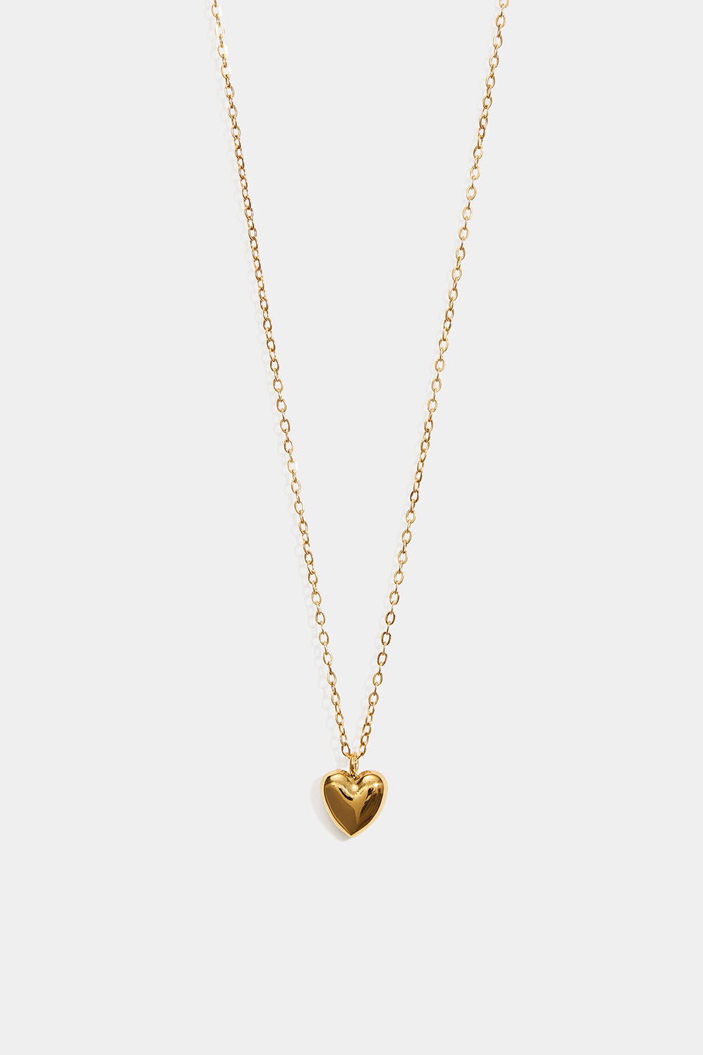 Kedjehalsband i stål med 18k guld med litet hjärta i gruppen Stål / Halsband i stål hos Glitter (254003002000)