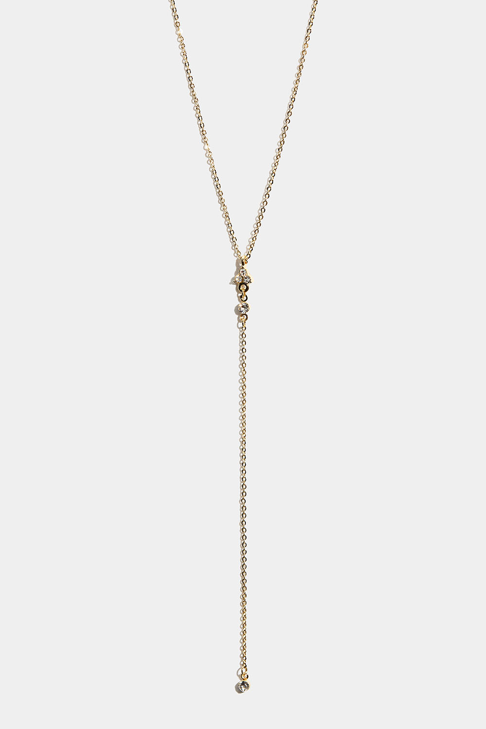 Guldfärgat Y-halsband med små glasstenar i gruppen Smycken / Halsband / Halsband med hänge hos Glitter (254003042000)