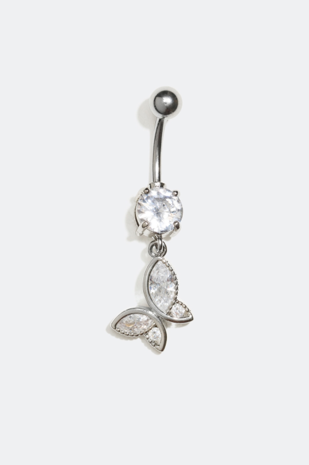 Navelpiercing med fjäril och Cubic Zirconia i gruppen Smycken / Piercings / Navelpiercings hos Glitter (25500003)