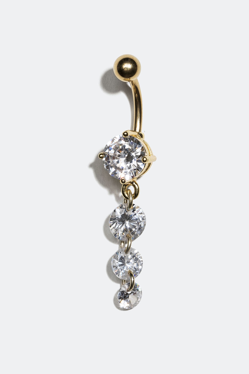 Navelpiercing med runda Cubic Zirconia stenar, 10mm i gruppen Smycken / Piercings / Navelpiercings hos Glitter (255000082010)