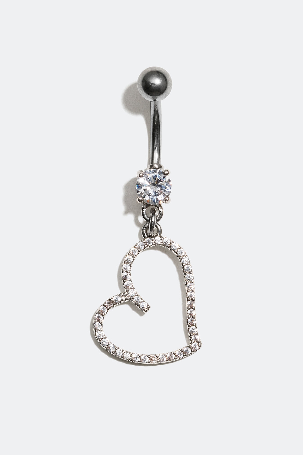 Navelpiercing med hänge av hjärta med Cubic Zirconia i gruppen Smycken / Piercings / Navelpiercings hos Glitter (255000300210)