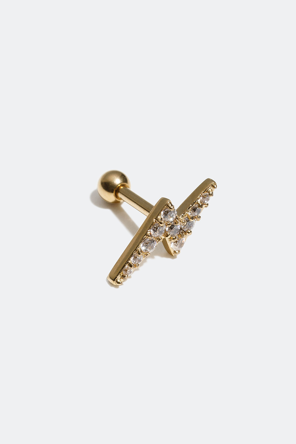Guldfärgad tragus / helix piercing med blixt och Cubic Zirconia i gruppen Smycken / Piercings hos Glitter (255000320100)