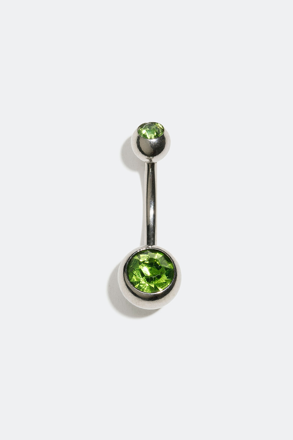 Navelpiercing med två gröna stenar i gruppen Smycken / Piercings / Navelpiercings hos Glitter (255000467510)