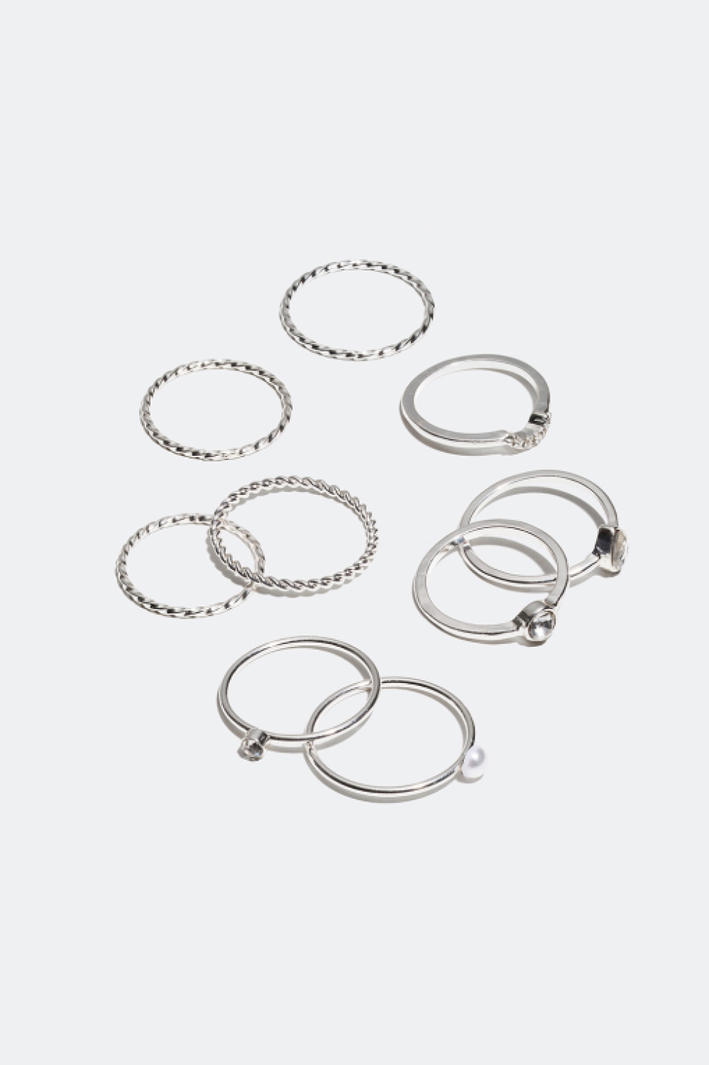 Ringar i olika storlekar och designs, 9-pack i gruppen Smycken / Ringar / Flerpack hos Glitter (25600016)