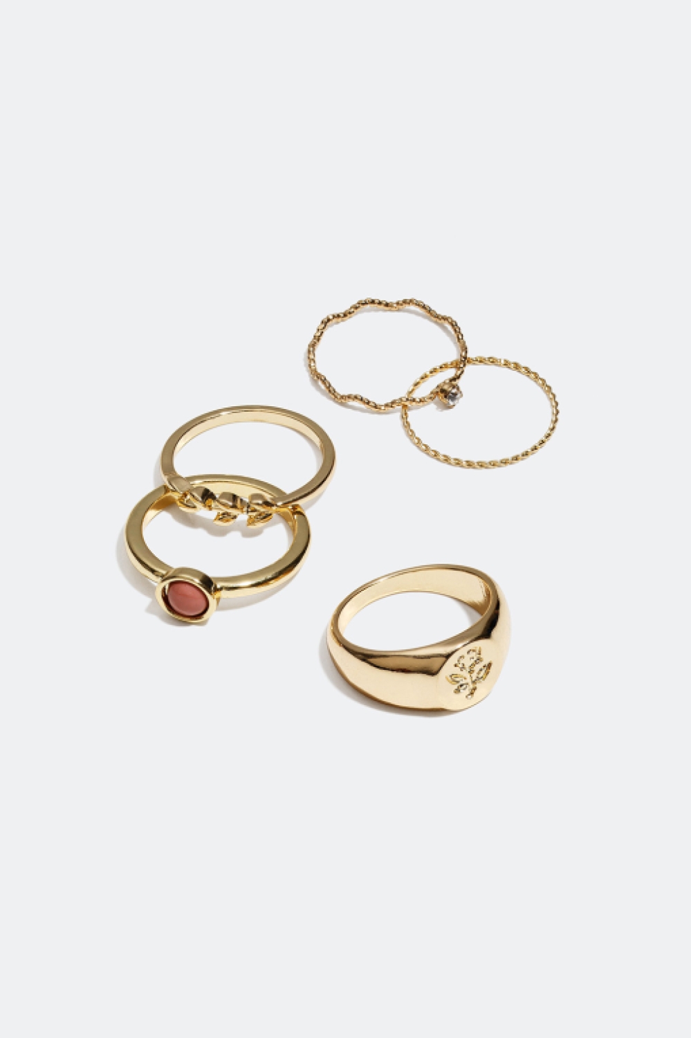 Ringar med olika designs, 5-pack i gruppen Alla Smycken / Ringar / Flerpack hos Glitter (25600017)