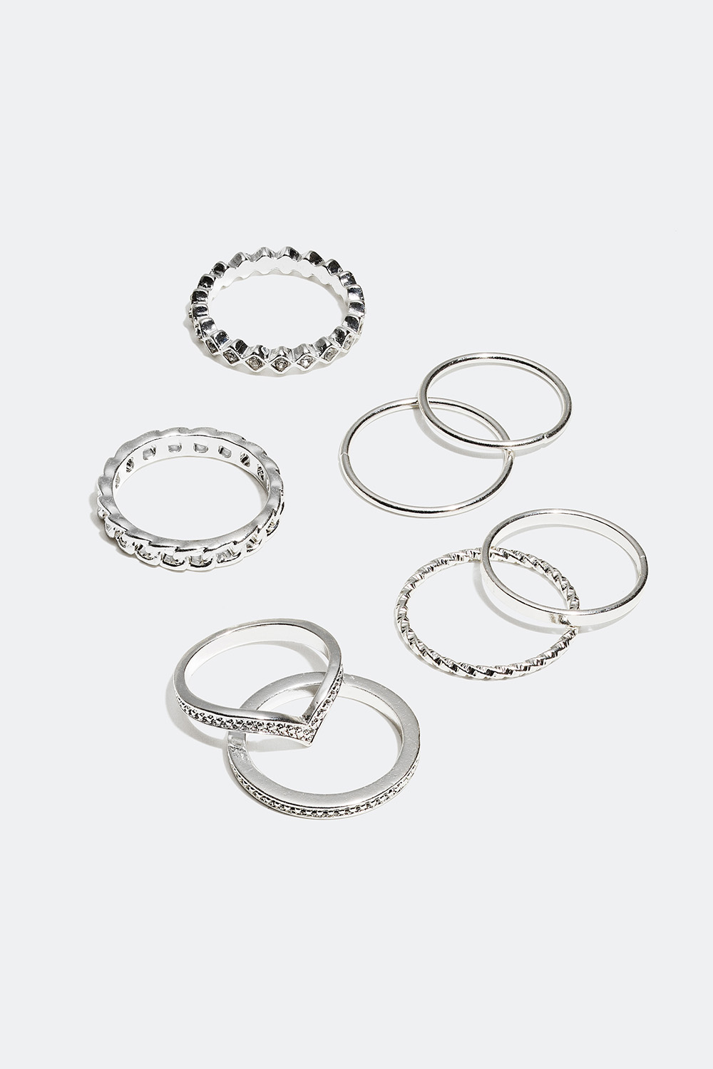 Ringar i olika storlekar och design, 8-pack i gruppen Alla Smycken / Ringar / Flerpack hos Glitter (25600028)