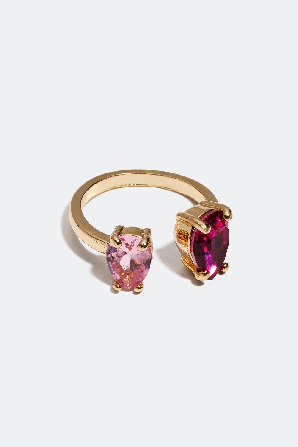 Ring med rosa droppformade glasstenar i gruppen Smycken / Ringar / Breda hos Glitter (256000415)