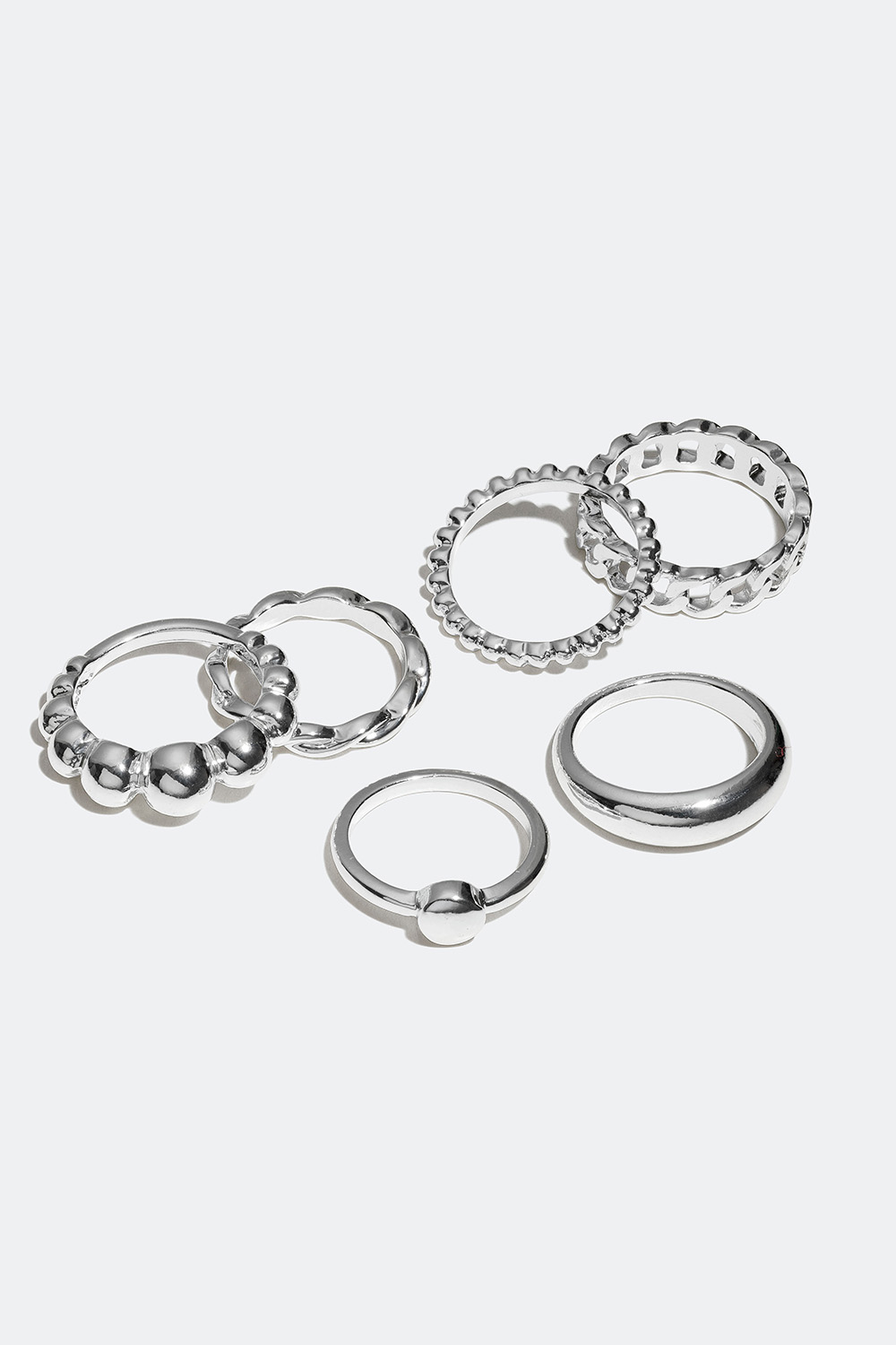 Ringar i olika storlekar med kulor, 6-pack i gruppen Smycken / Ringar / Flerpack hos Glitter (256000551016)