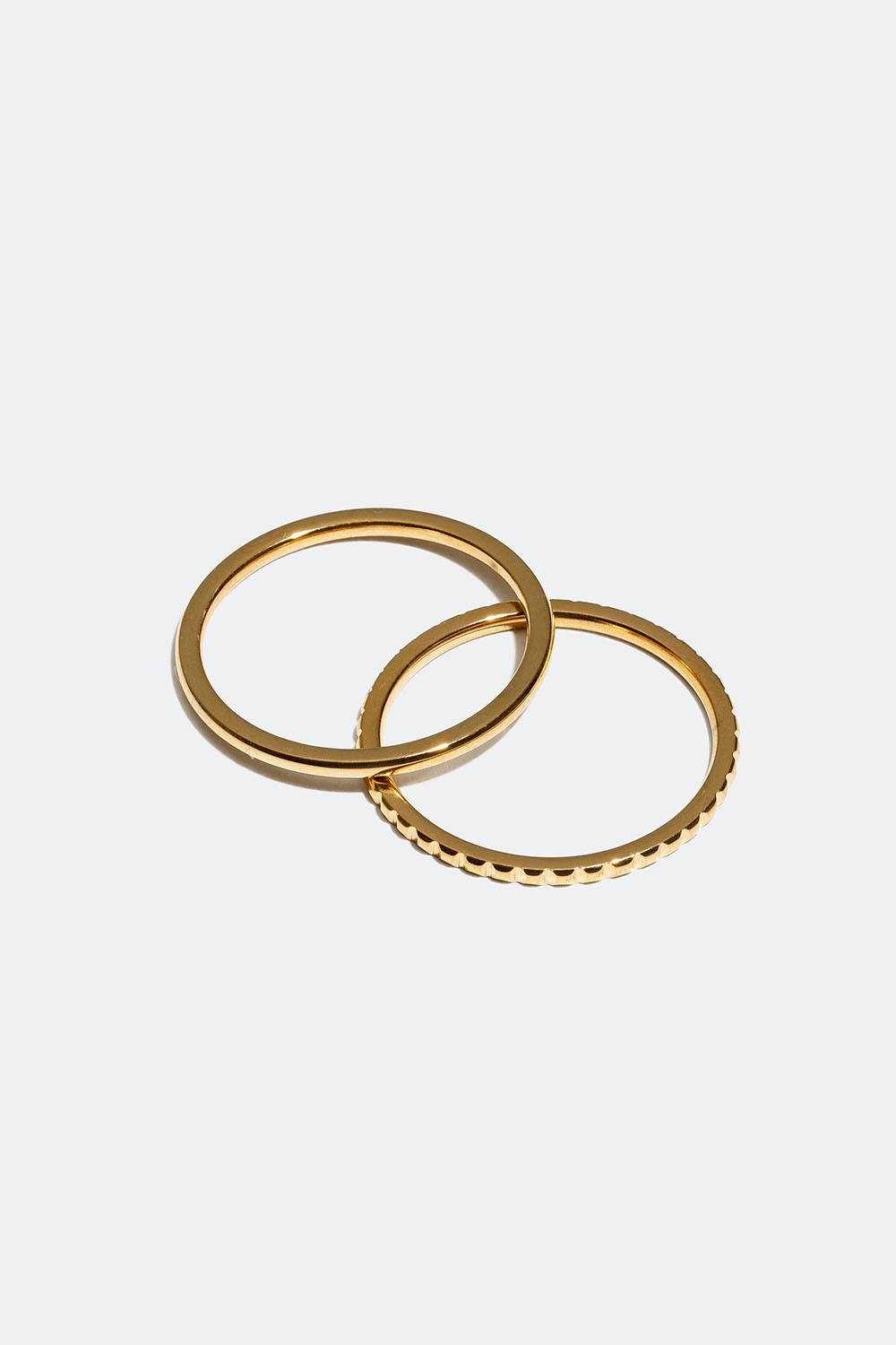 Ringar i stål med 18k guld, 2-pack i gruppen Smycken / Ringar / Flerpack hos Glitter (256000722)