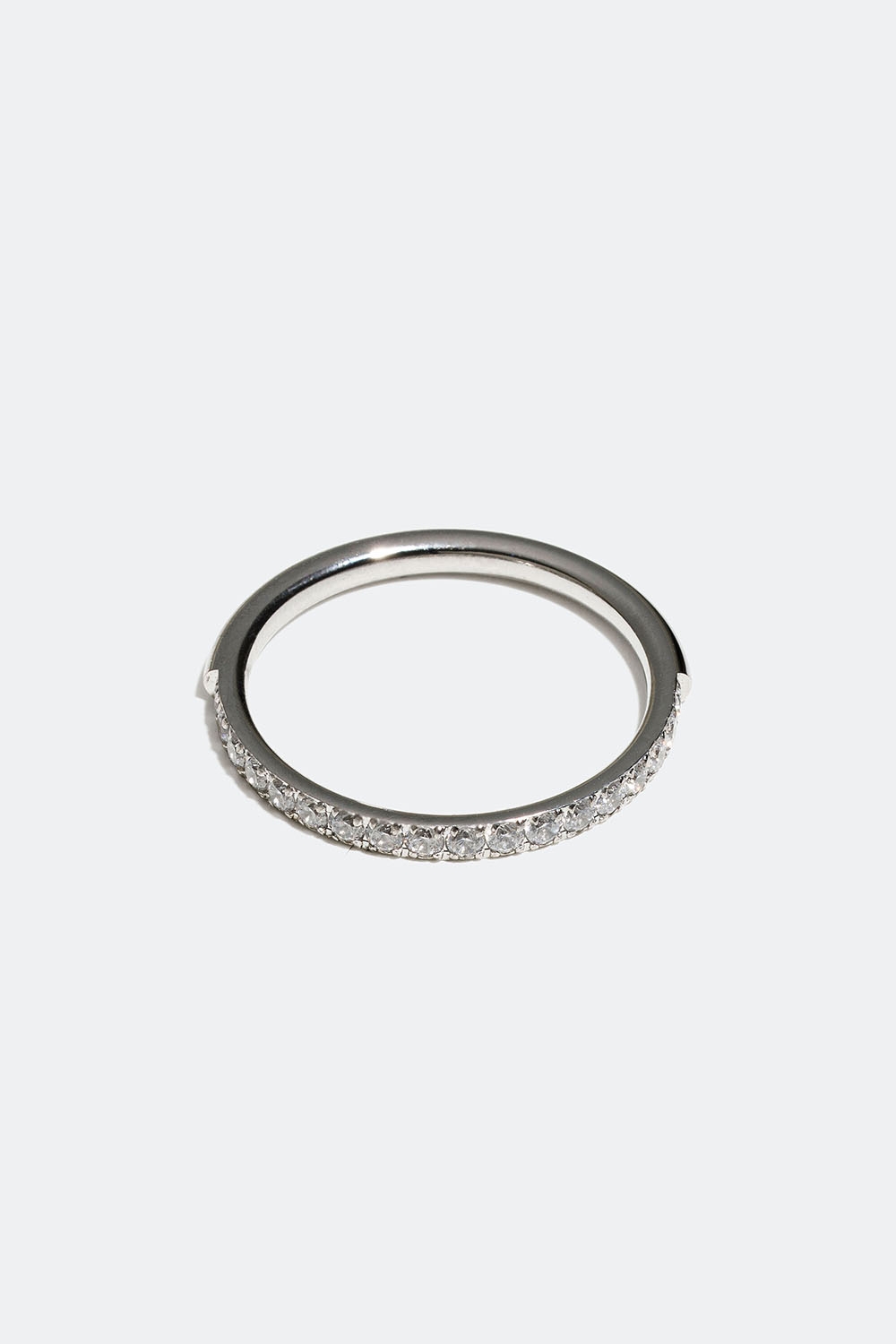 Smal ring i stål med Cubic Zirconia i gruppen Smycken / Ringar / Tunna hos Glitter (25600073)