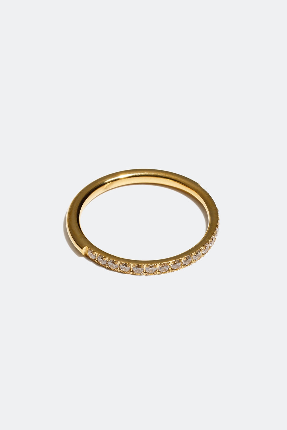 Smal ring i stål med 18k guld med Cubic Zirconia i gruppen Smycken / Ringar / Tunna hos Glitter (256000732)
