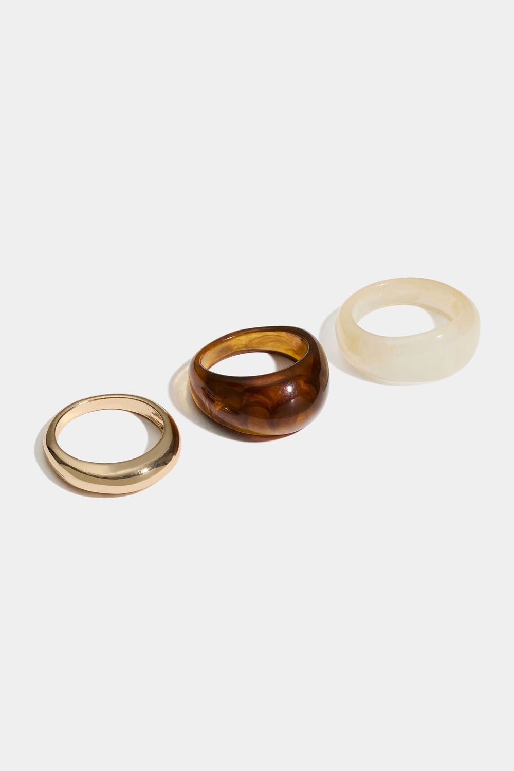 Ringar i akryl och metall, 3-pack i gruppen Smycken / Ringar / Flerpack hos Glitter (2560016184)