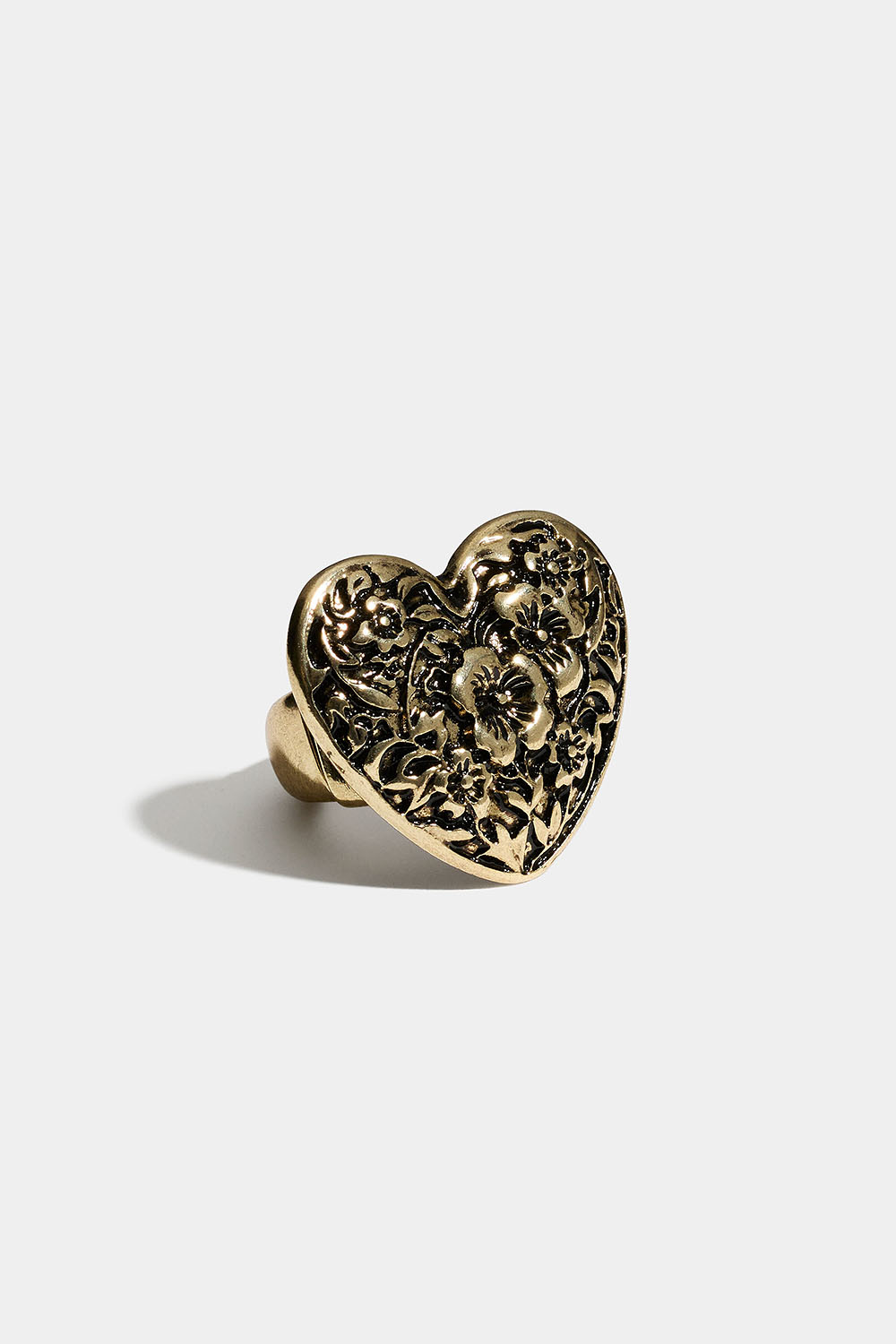 Elastisk ring med mönstrat hjärta i gruppen Smycken / Ringar / Breda hos Glitter (256001812102)