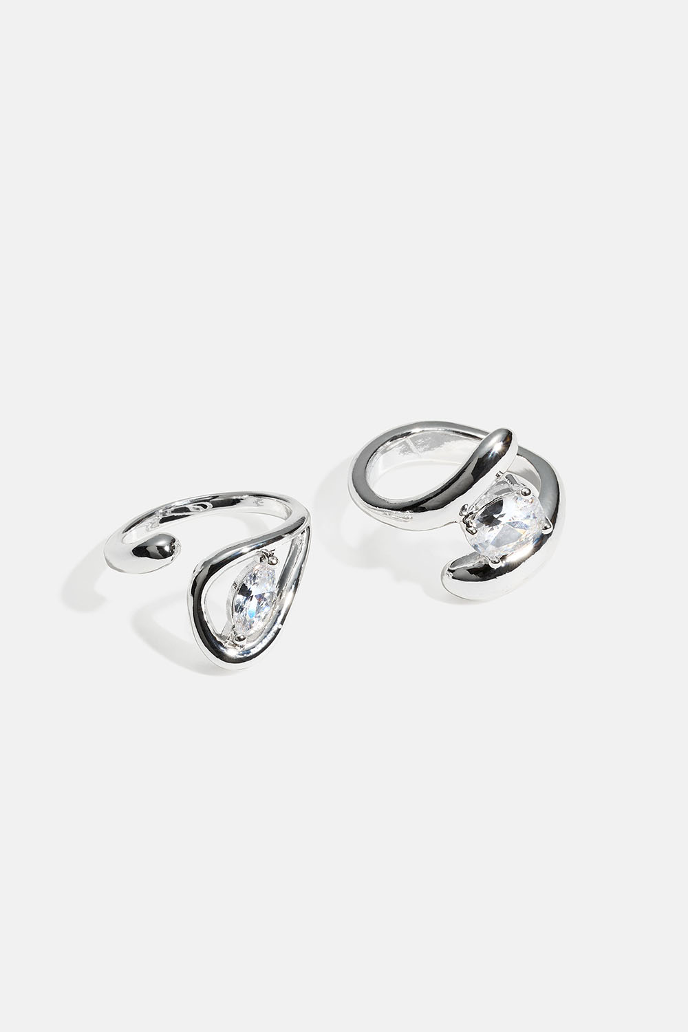 Ringar med glasstenar och omlott design, 2-pack i gruppen Smycken / Ringar / Flerpack hos Glitter (2560018610)