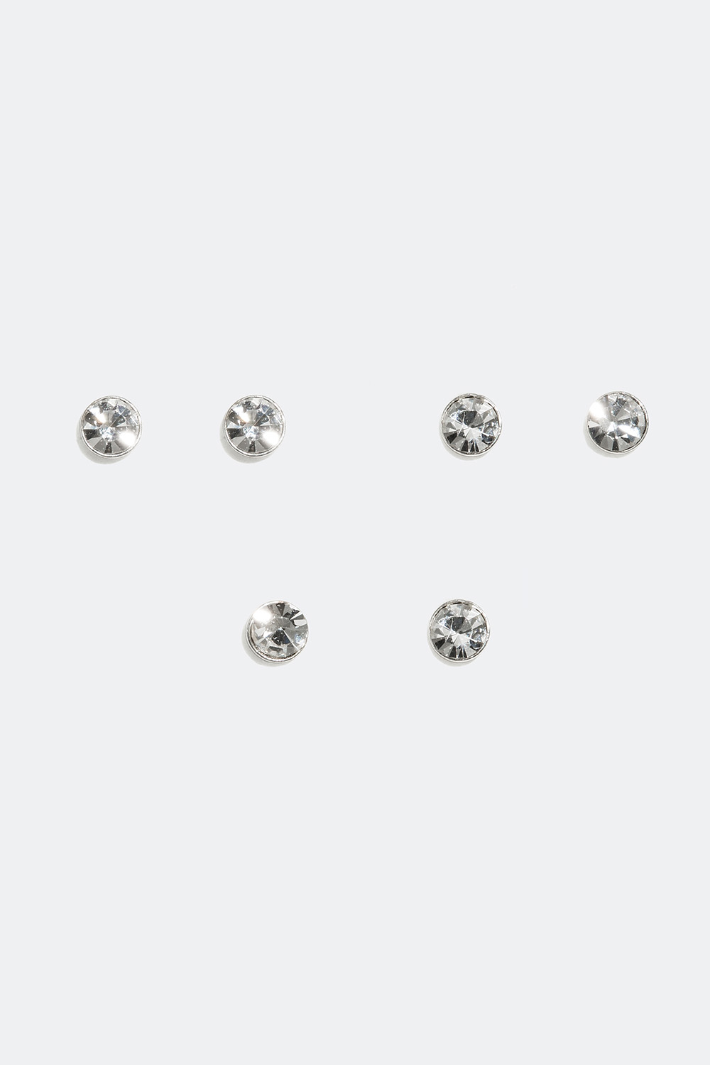 Små silverörhängen med glasstenar, 3-pack i gruppen Äkta silver / Silverörhängen / Flerpack hos Glitter (315493)