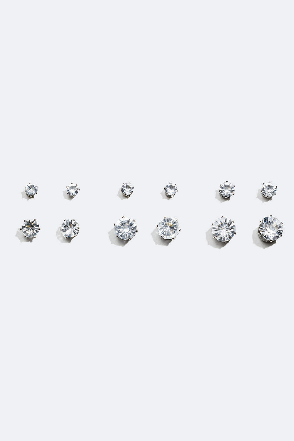 Örhängen med glasstenar i olika storlekar, 6-pack i gruppen Smycken / Örhängen / Flerpack hos Glitter (317798)