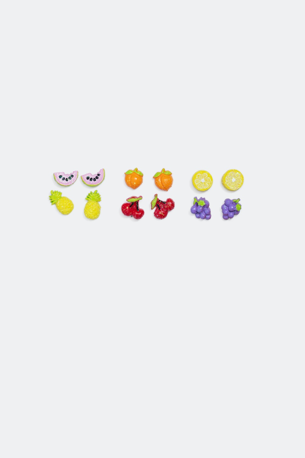 Örhängen med olika fruktmotiv, 6-pack i gruppen Barn / Barnsmycken hos Glitter (323265)