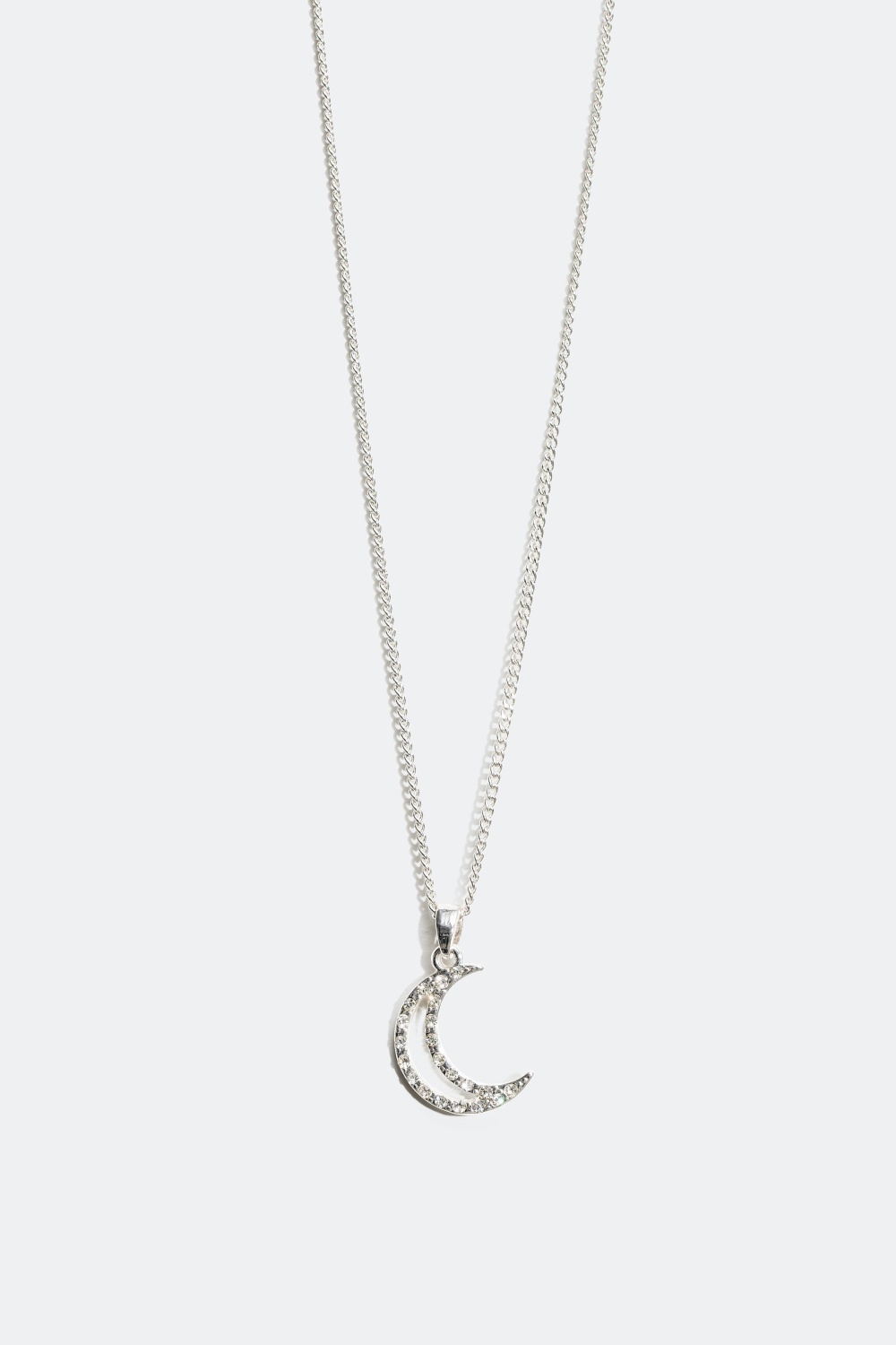 Silverfärgat halsband med en måne i gruppen Smycken / Halsband / Halsband med hänge hos Glitter (325313)