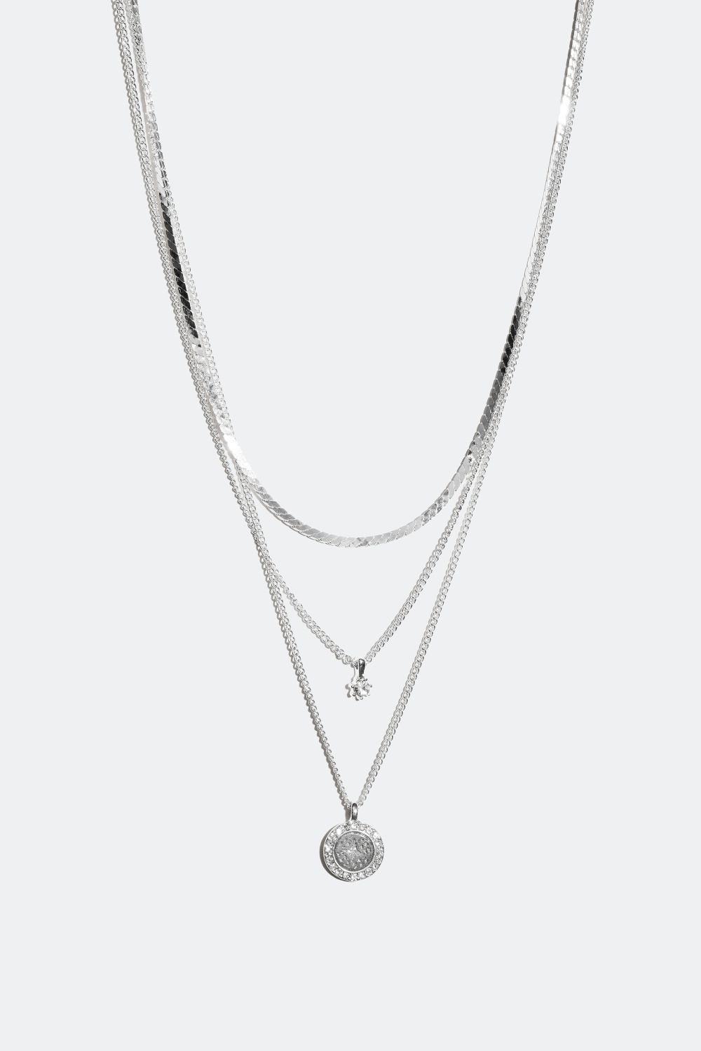 Lager-på-lager-halsband med coin och glassten i gruppen Alla Smycken hos Glitter (326040)