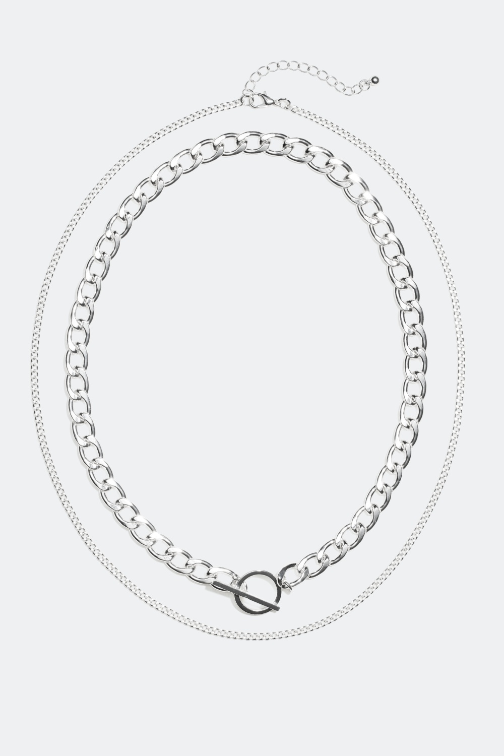 Halsband med kedjor och t-bar i gruppen Smycken / Halsband / Flerpack hos Glitter (326525)
