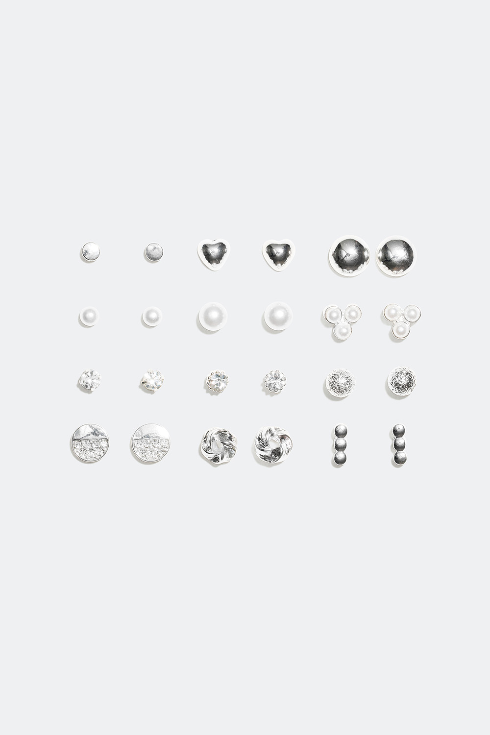 Studs i olika former med pärlor och glasstenar, 12-pack i gruppen Smycken / Örhängen / Flerpack hos Glitter (326751)