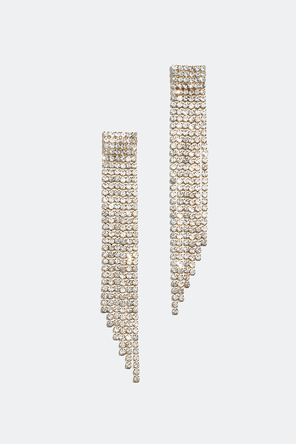 Guldfärgade örhängen med strasslänkar i olika längd i gruppen Smycken / Örhängen / Strass hos Glitter (328017)